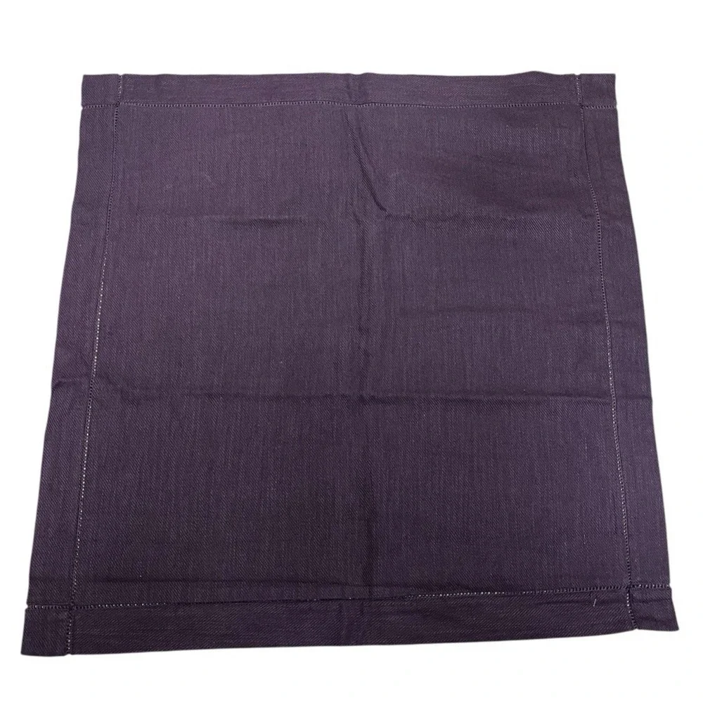 Ralph Lauren Surrey Garden Purple‎ Euro Sham Plum Hemstitch Linen Cotton 26x26